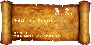 Mohápp Kevin névjegykártya